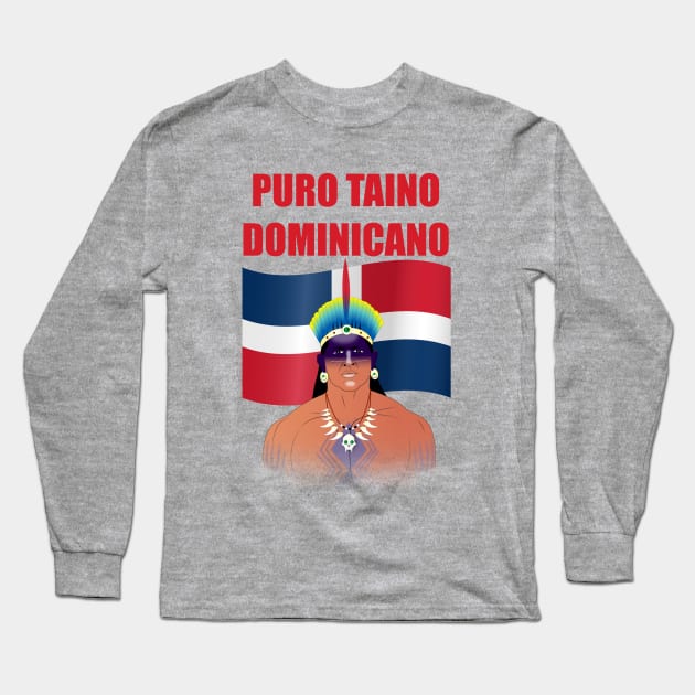 Dominican Taino t shirt Long Sleeve T-Shirt by Elcaiman7